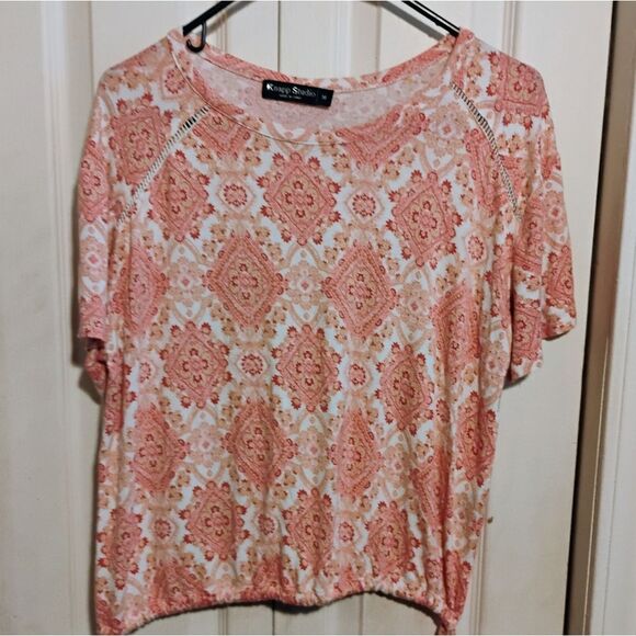 Knapp Studio Nwot  Pink Boxy Blouse with Rounded Neckline - Picture 1 of 13